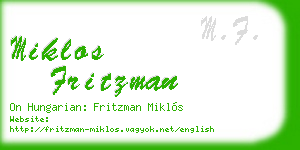 miklos fritzman business card